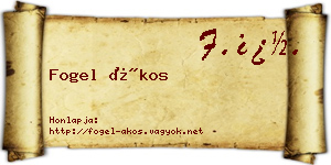 Fogel Ákos névjegykártya