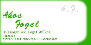 akos fogel business card